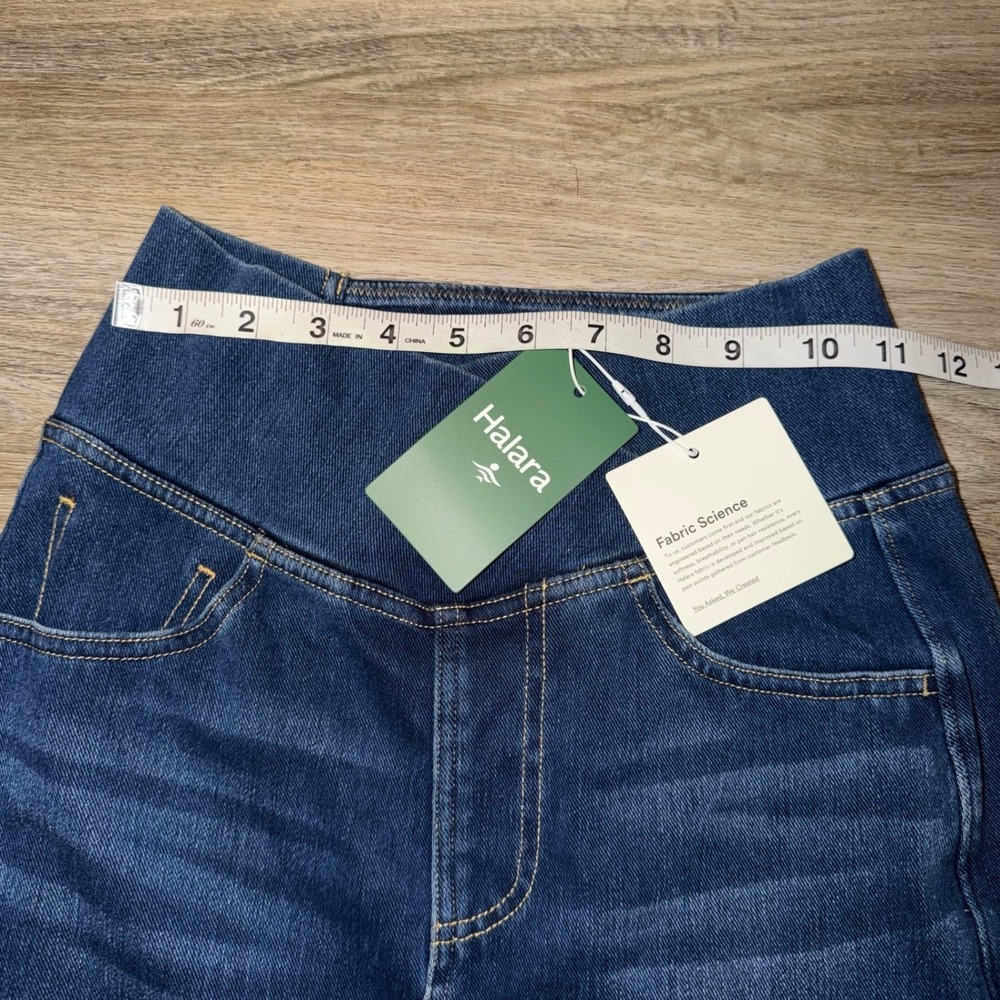 NWT Halara Crossover Denim Mini Skirt Womens High Waisted Bodycon Pocket - Picture 4 of 8